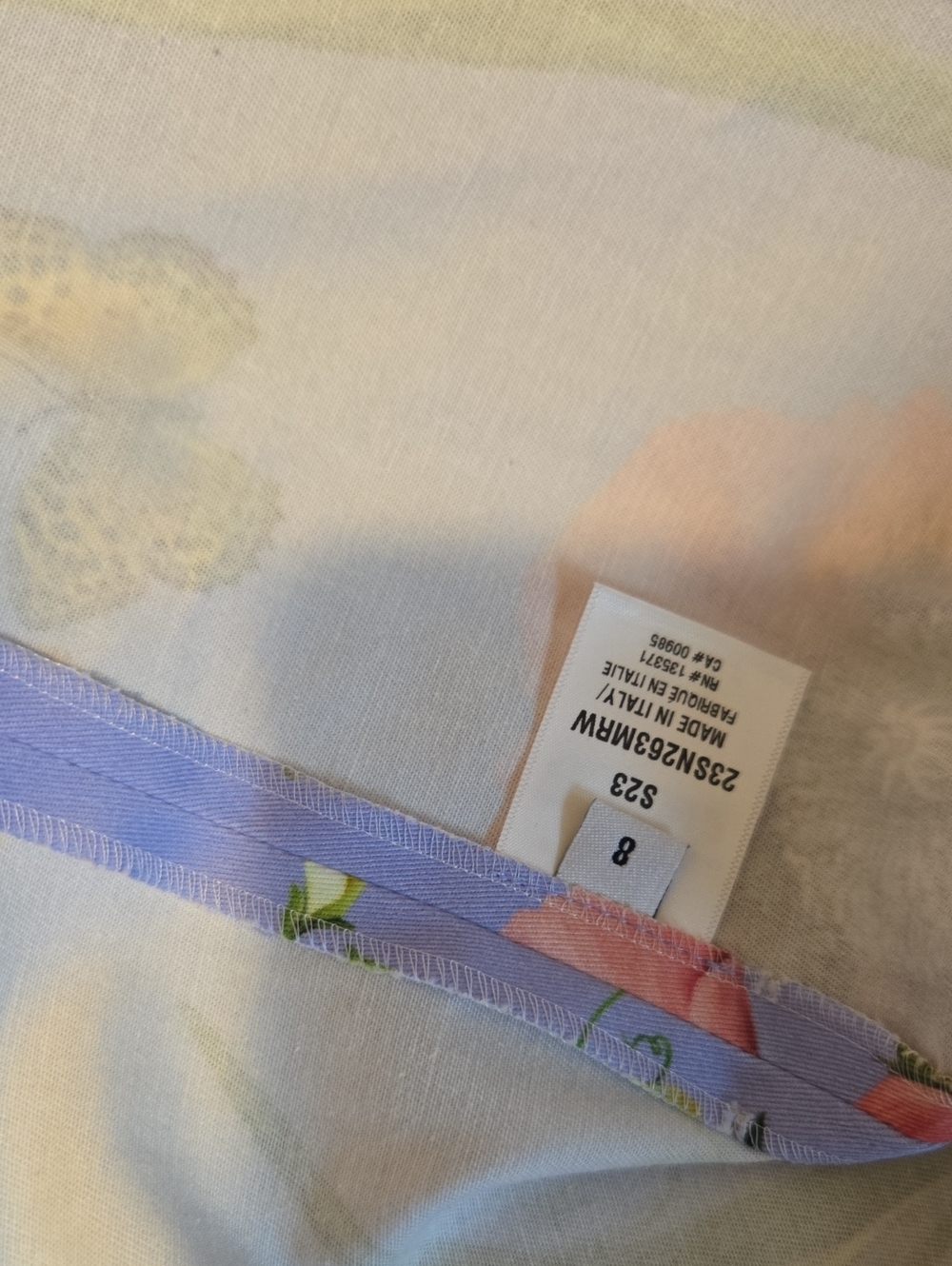 Oscar De La Renta Floral Tie-Shoulder Shift Dress in Lavender - Picture 7 of 11